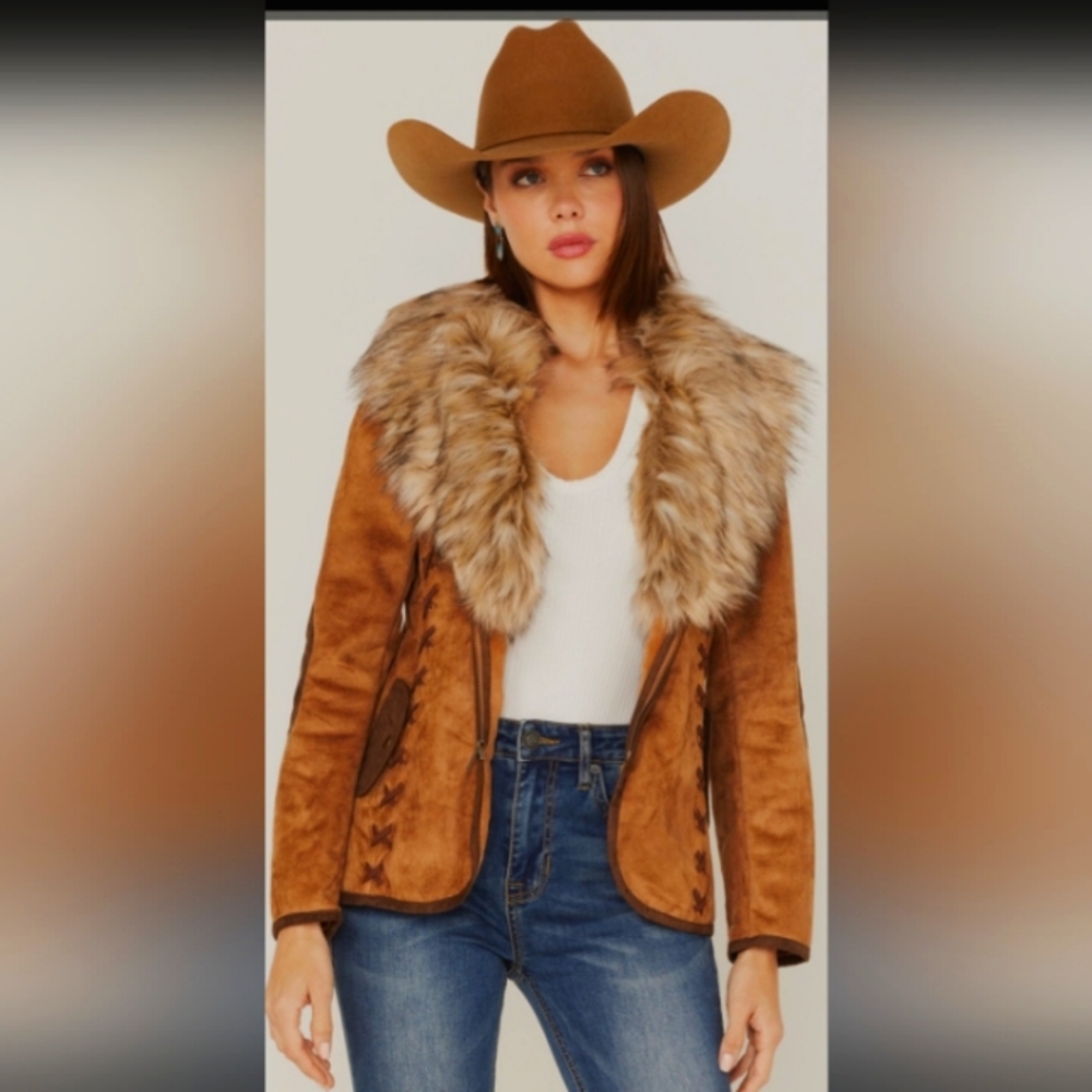 Tosha Polizzi Collection faux fur and suede jacket